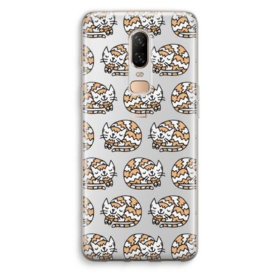 Slapende poes: OnePlus 6 Transparant Hoesje
