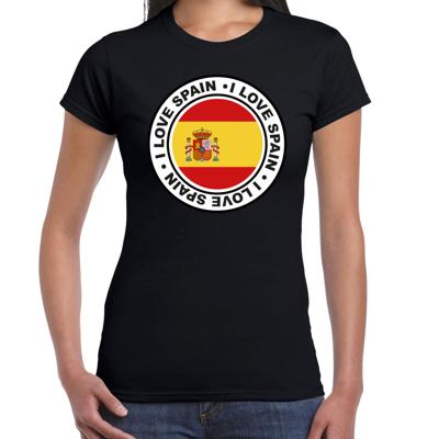 Verkleed T-shirt voor dames - Spanje - zwart - supporter - themafeest