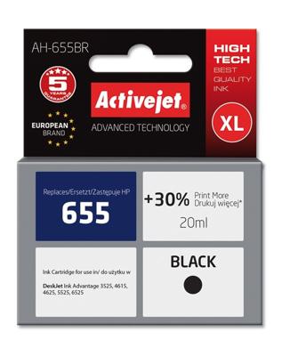 Activejet AH-655BR inkt (vervanging HP 655 CZ109AE; Premium; 20 ml; zwart)
