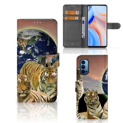 OPPO Reno 4 Pro 5G | Telefoonhoesje | Met pasjeshouder | Roofdieren