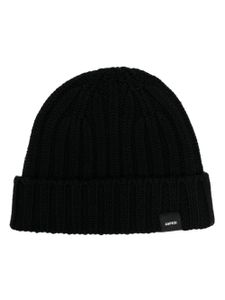 ASPESI logo-patch ribbed beanie - Noir