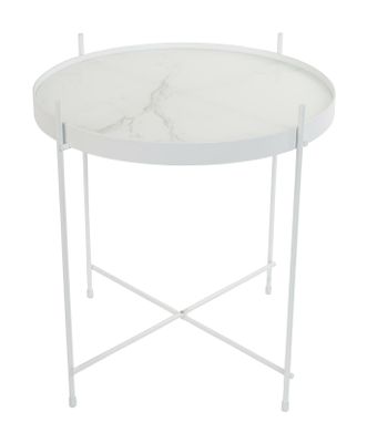 Zuiver Ronde Bijzettafel 'Cupid' Marmerlook, 43cm
