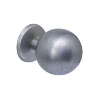 Intersteel voordeurknop bol ø75mm op achterplaat ø66mm éénzijdige montage - PVD RVS getrommeld