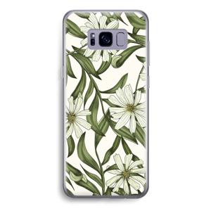 Wit bloemenpatroon: Samsung Galaxy S8 Transparant Hoesje