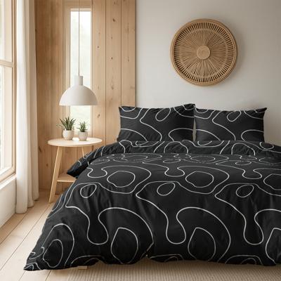 Dekbedovertrek Doodles - Zwart - Lits-Jumeaux (240x220 Cm) - Meerkleurig Microvezel - - Fresh And Co - Dekbed-Discounter.nl