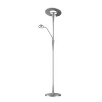 Trio Design vloerlamp met leeslampje Quebec nikkel mat 422710307 - thumbnail