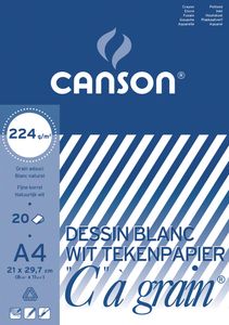 Canson tekenblok C à grain 224 g/m², ft 21 x 29,7 cm (A4)