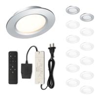 Set LED-inbouwspot met afstandsbediening Modena zilver 3W dimbaar 1-12 stuks