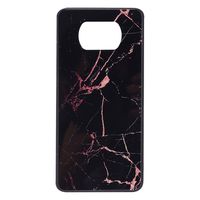 Shop4 - Poco X3 Pro Hoesje - Harde Back Case Marmer Zwart - thumbnail