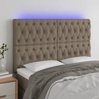 Hoofdbord LED 144x7x118/128 cm stof taupe