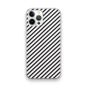 Strepen zwart-wit: iPhone 12 Pro Max Transparant Hoesje