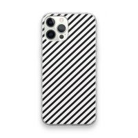 Strepen zwart-wit: iPhone 12 Pro Max Transparant Hoesje