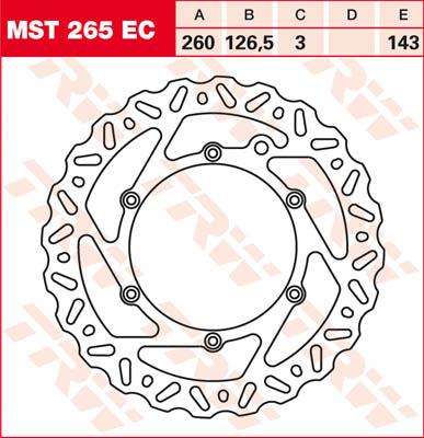 TRW Remschijf, remschijven voor de moto, MST265EC