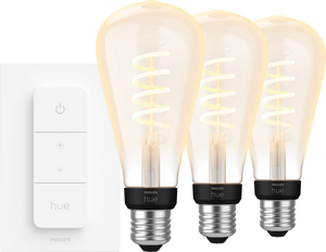 Philips Hue Filament White Ambiance Edison XL 3-pack + dimme