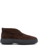 Tod's bottines en daim à lacets - Marron