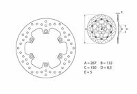 BREMBO Serie Oro remschijf, remschijven voor de moto, vast 68B407E4 BREMBO Serie Oro remschijf, remschijven voor de moto, vast 68B407E4