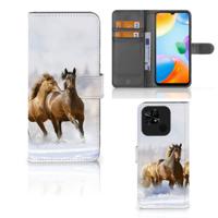 Xiaomi Redmi 10C | Telefoonhoesje | Met pasjeshouder | Paarden