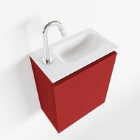 Toiletmeubel Mondiaz Ture | 40 cm | Meubelkleur Fire | Eden wastafel Talc Rechts | 1 kraangat