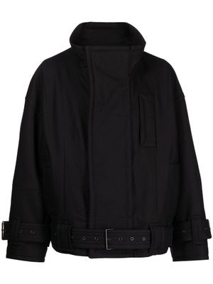 SONGZIO veste en coton à taille ceinturée - Noir