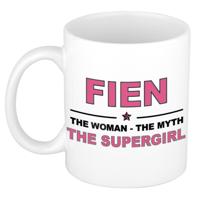 Fien cadeau mok - Woman Myth Supergirl - naam koffiemok - 300 ml - collega - moederdag