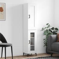 Hoge kast 34,5x34x180 cm bewerkt hout wit