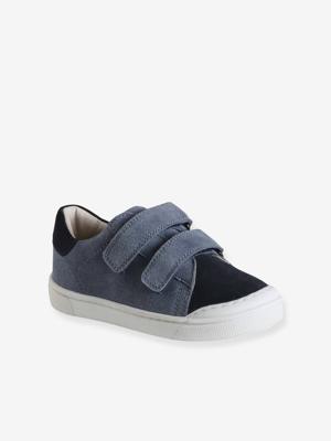 Leren sneakers met klittenband, kleutercollectie veel blauw
