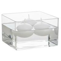 Partydeco Huwelijks drijfkaarsen - 100x stuks - wit - parafine - 5 cm - trouwerij decoratie