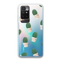 Cactusprint roze: Xiaomi Redmi 10 Transparant Hoesje