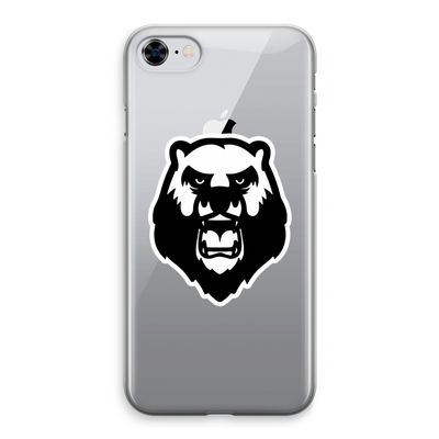 Angry Bear (white): iPhone 8 Transparant Hoesje
