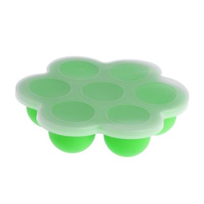 2 stuks 7 grid baby voedsel container baby fruit borst melk opbergdoos vriezer lade scherpere (groen)