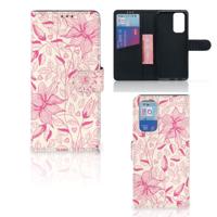 OnePlus 9 Pro Hoesje Pink Flowers | Portemonnee hoesje OnePlus 9 Pro Hoesje Pink Flowers | Portemonnee hoesje