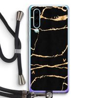 Gouden marmer: Huawei P30 Transparant Hoesje met koord