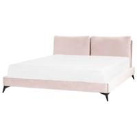 Beliani - MELLE - Tweepersoonsbed - Roze - 180 x 200 cm - Fluweel