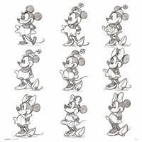 Kunstdruk Disney Minnie Sketch 30x30cm