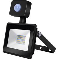 LED Bouwlamp 20 Watt met Sensor - LED Schijnwerper - Aigi Sunny - Natuurlijk Wit 4000K - Waterdicht IP65 - Mat Zwart - Aluminium - thumbnail