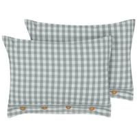 Beliani-TALYA -Sierkussen set van 2-Groen|Wit-40 x 60 cm-Polyester