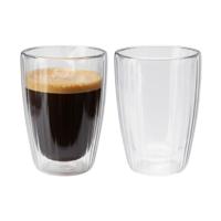 Excellent Houseware dubbelwandige Koffieglazen - 2x - theeglazen - 350 ml - D9 x H12 cm