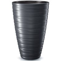 Prosperplast Plantenpot/bloempot Amazing - buiten/binnen - kunststof - antraciet - D37 x H58 cm - Plantenpotten