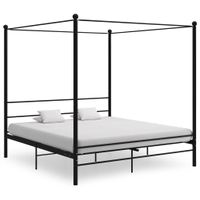 Hemelbedframe metaal zwart 200x200 cm