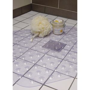 2x Transparante antislip badmat / douchemat 52 x 53 cm