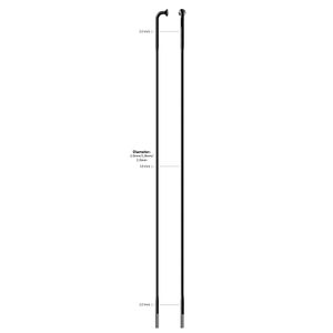 Sapim spaak 14-233l race rvs zwart zonder nippel (100st)