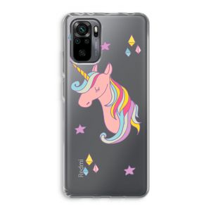 Roze eenhoorn: Xiaomi Redmi Note 10 Pro Transparant Hoesje
