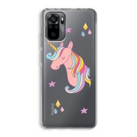 Roze eenhoorn: Xiaomi Redmi Note 10 Pro Transparant Hoesje