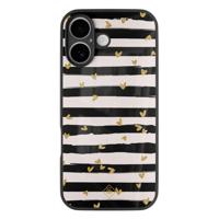 iPhone 16 glazen hardcase - Hart streepjes