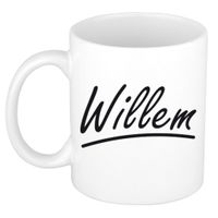 Naam cadeau mok / beker Willem met sierlijke letters 300 ml - thumbnail