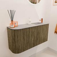 Toiletmeubel Mondiaz Joya Dlux | 81.6 cm | Meubelkleur Dusk | Faye wastafel Glace Wasbak Rechts | 1 kraangat