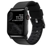 Nomad modern active leather strap Apple Watch 42mm / 44mm / 45mm / 49mm zwart / zwart