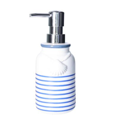 ITEM Zeeppompje - kunststeen - lichtblauw/wit - 7 x 18 cm - RVS - maritieme stijl