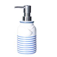 ITEM Zeeppompje - kunststeen - lichtblauw/wit - 7 x 18 cm - RVS - maritieme stijl