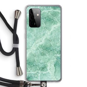 Groen marmer: Samsung Galaxy A72 5G Transparant Hoesje met koord
